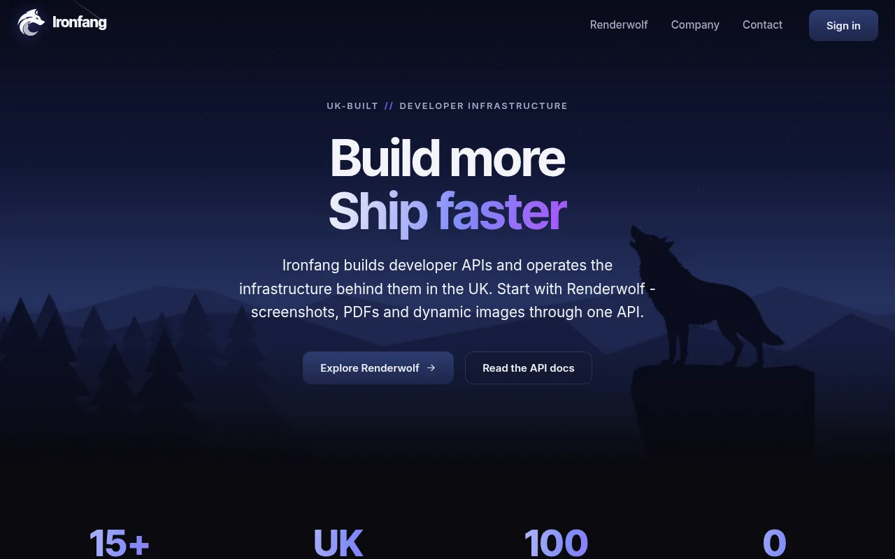 Rendered screenshot of https://ironfang.uk