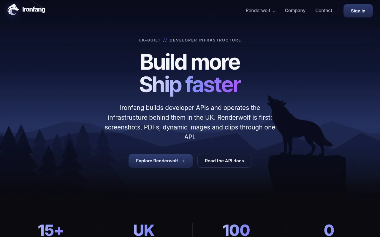 Rendered screenshot of https://ironfang.uk