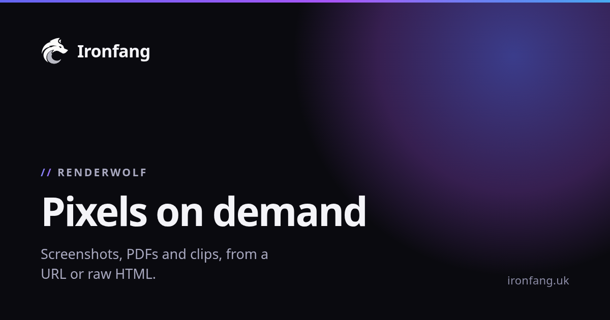The Open Graph share card for the Renderwolf product page, generated by Renderwolf